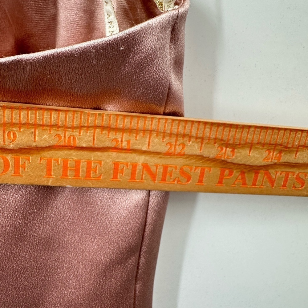 NWT JENNY YOO Alessia satin elegant formal Apricot bridal wedding cocktail gown - Picture 13 of 16